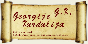 Georgije Kurdulija vizit kartica